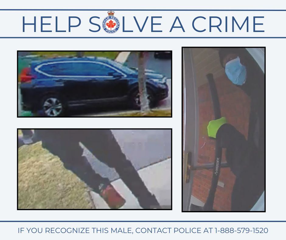 Police are seeking the public's assistance identifying a male suspect involved in a break-and-enter in Bowmanville.
