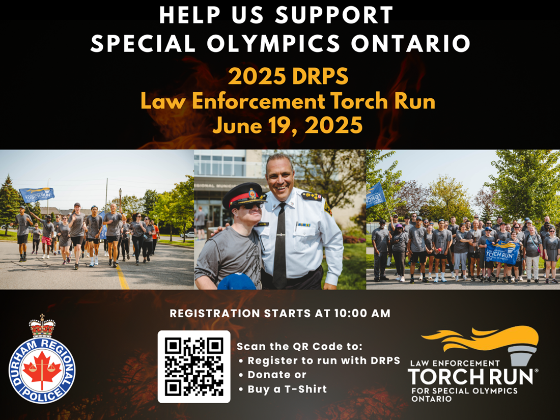 Join DRPS in the Torch Run to Support Special Olympics Ontari