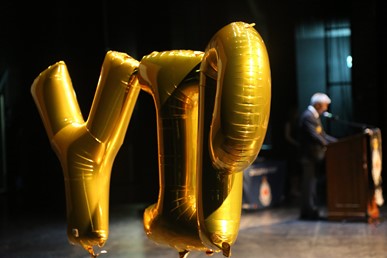 Ballons that spell YIP, for Youth in Policing